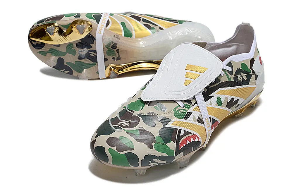 Predator 25 Elite Fold-over Tongue BAPE - Camo/Blanc/Doré (FG) Bonplancrampons