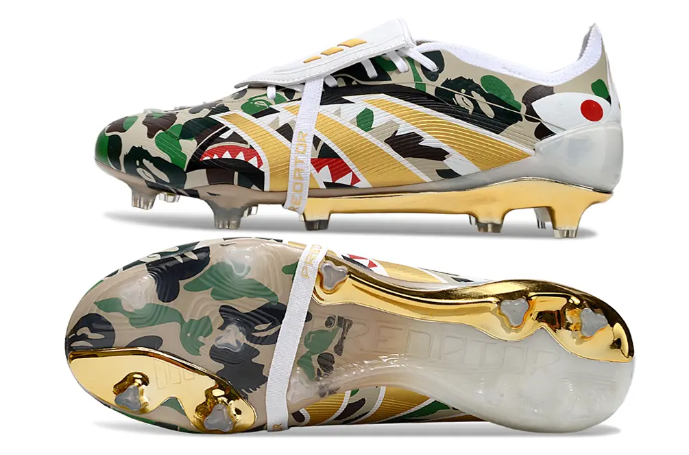 Predator 25 Elite Fold-over Tongue BAPE - Camo/Blanc/Doré (FG) Bonplancrampons
