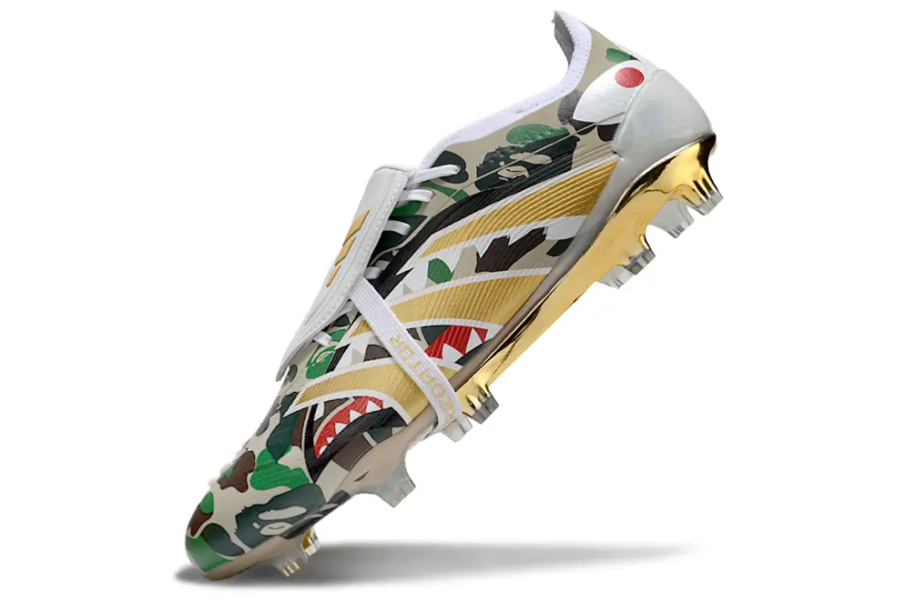 Predator 25 Elite Fold-over Tongue BAPE - Camo/Blanc/Doré (FG) Bonplancrampons