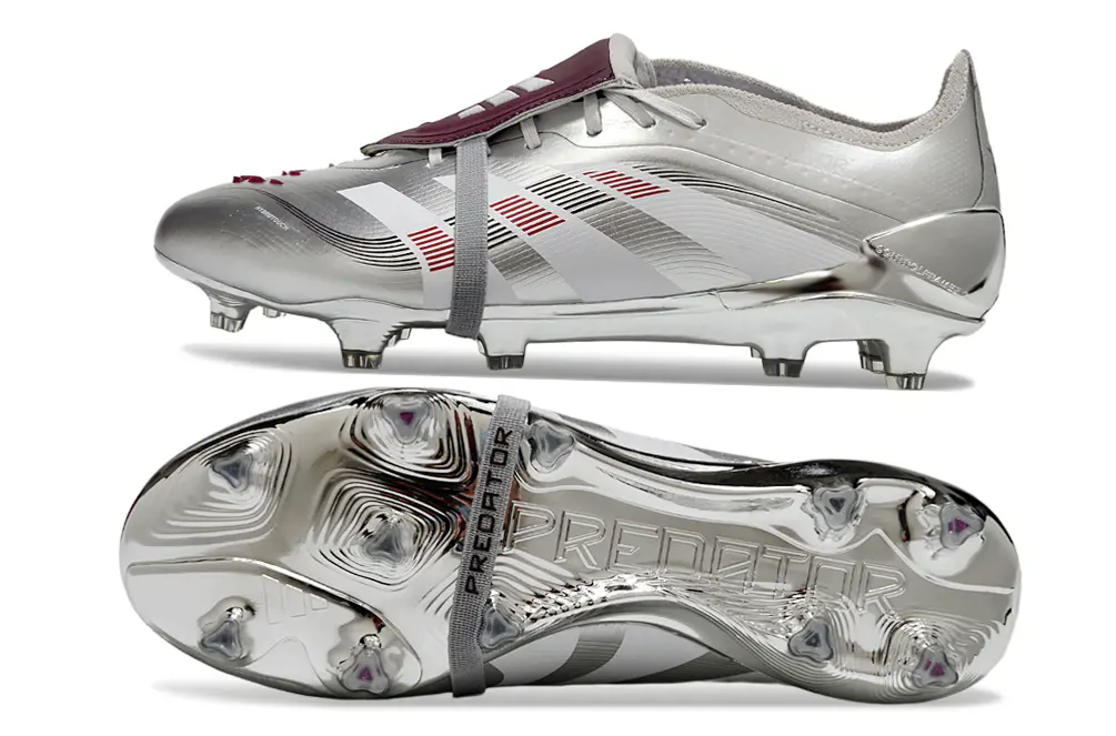 Predator 25 Elite Fold-over Tongue Bellingham Chrome Dream - Argenté/Legacy Burgundy/Bordeaux ÉDITION LIMITÉE (FG) Bonplancrampons