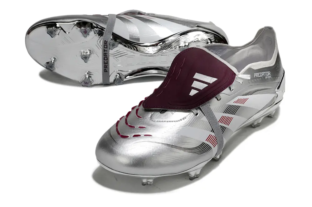 Predator 25 Elite Fold-over Tongue Bellingham Chrome Dream - Argenté/Legacy Burgundy/Bordeaux ÉDITION LIMITÉE (FG) Bonplancrampons