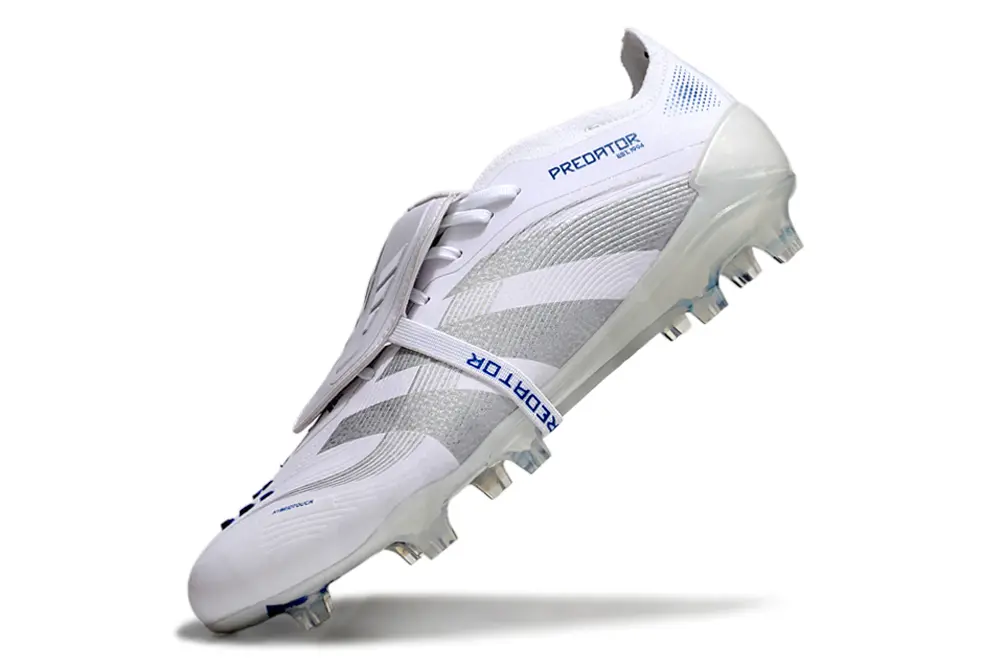 Predator 25 Elite Fold-over Tongue Blanc/Argenté/Bleu (FG) Bonplancrampons