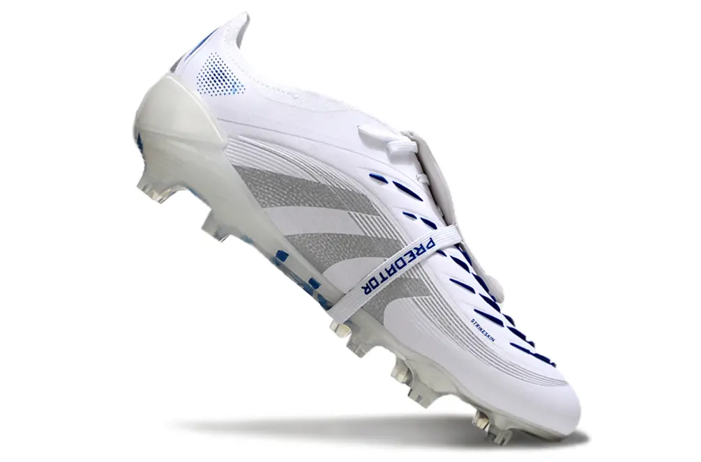 Predator 25 Elite Fold-over Tongue Blanc/Argenté/Bleu (FG) Bonplancrampons