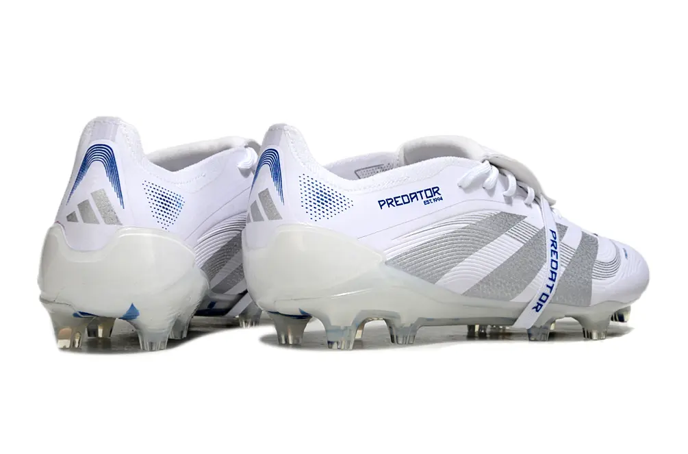 Predator 25 Elite Fold-over Tongue Blanc/Argenté/Bleu (FG) Bonplancrampons