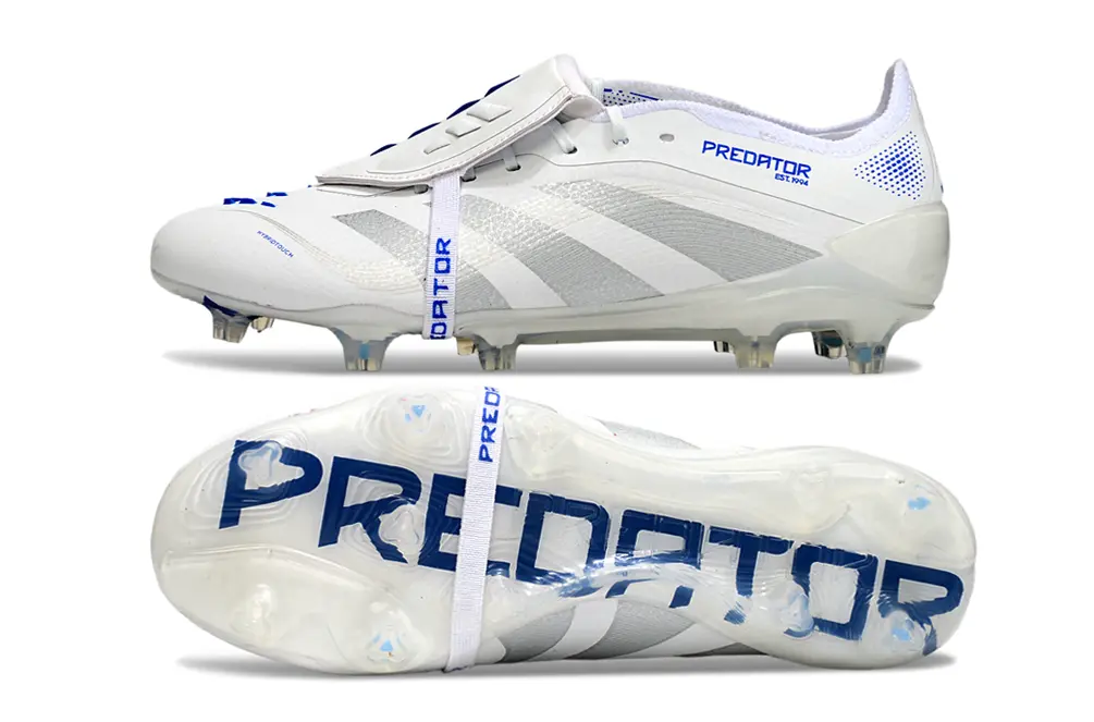 Predator 25 Elite Fold-over Tongue Blanc/Gris/Bleu (FG) Bonplancrampons