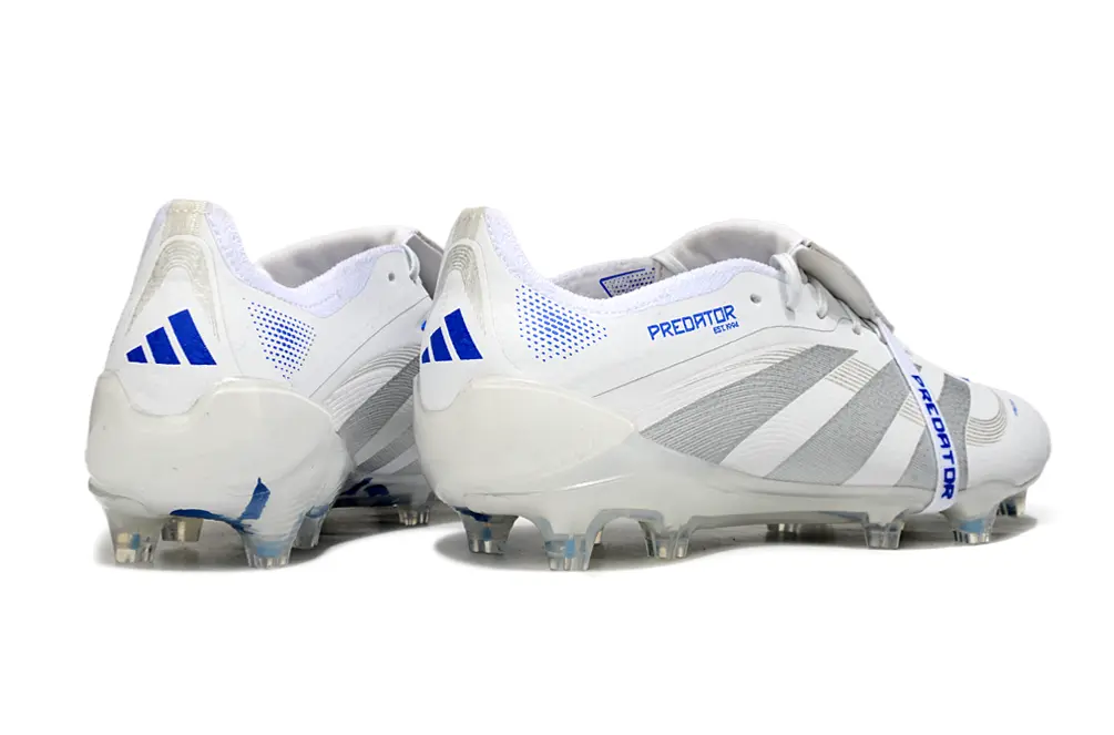 Predator 25 Elite Fold-over Tongue Blanc/Gris/Bleu (FG) Bonplancrampons