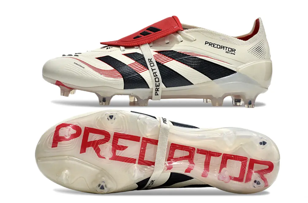 Predator 25 Elite Fold-over Tongue Blanc/Noir/Rouge (FG) Bonplancrampons
