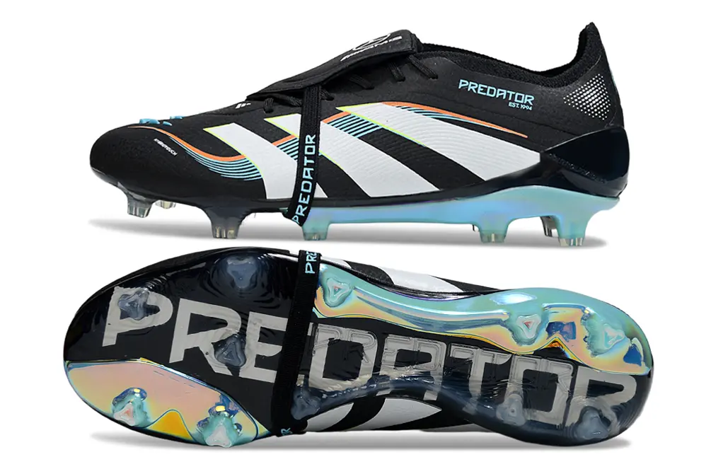 Predator 25 Elite Fold-over Tongue Mercedez-Benz Noir/Blanc/Bleu Clair (FG) Bonplancrampons