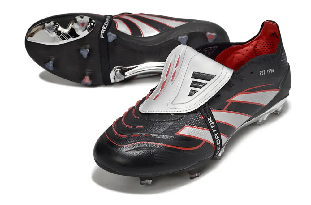 Predator 25 Elite Fold-over Tongue Obsidian Strike - Noir/Argenté/Rouge ÉDITION LIMITÉE (FG) Bonplancrampons