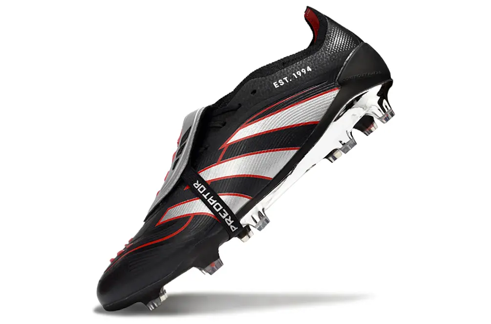 Predator 25 Elite Fold-over Tongue Obsidian Strike - Noir/Argenté/Rouge ÉDITION LIMITÉE (FG) Bonplancrampons