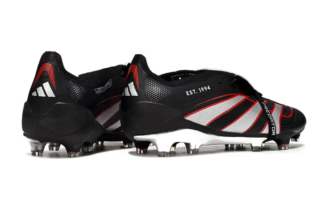 Predator 25 Elite Fold-over Tongue Obsidian Strike - Noir/Argenté/Rouge ÉDITION LIMITÉE (FG) Bonplancrampons