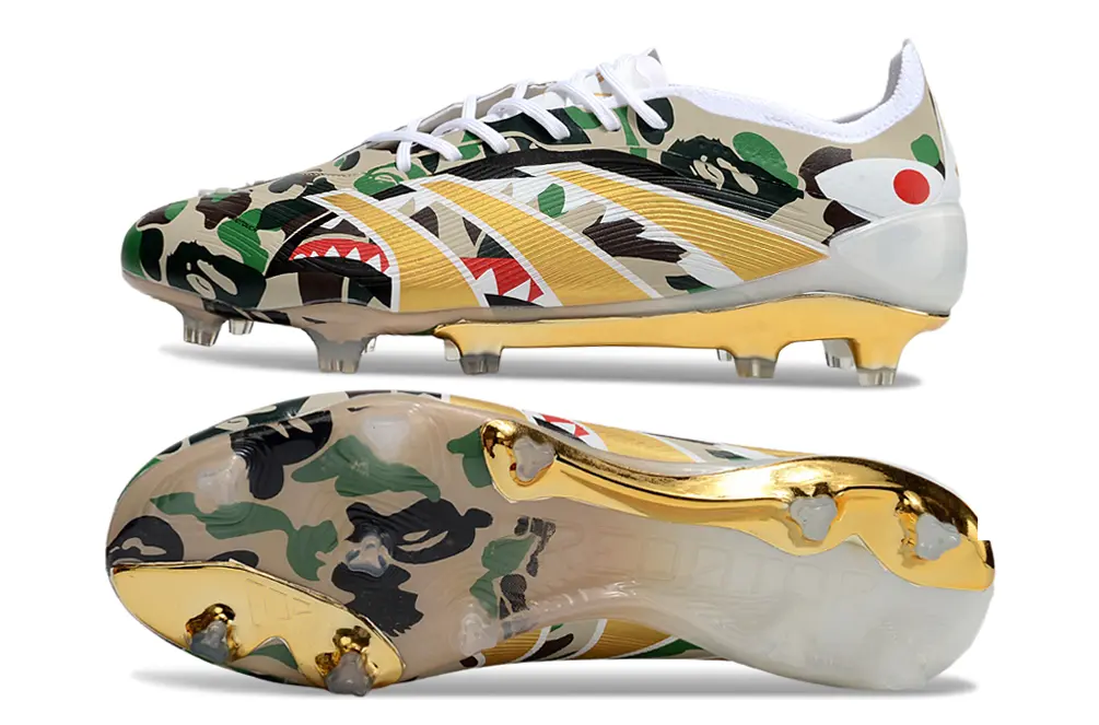 Predator 25 Elite x BAPE Camo/Blanc/Doré (FG) Bonplancrampons
