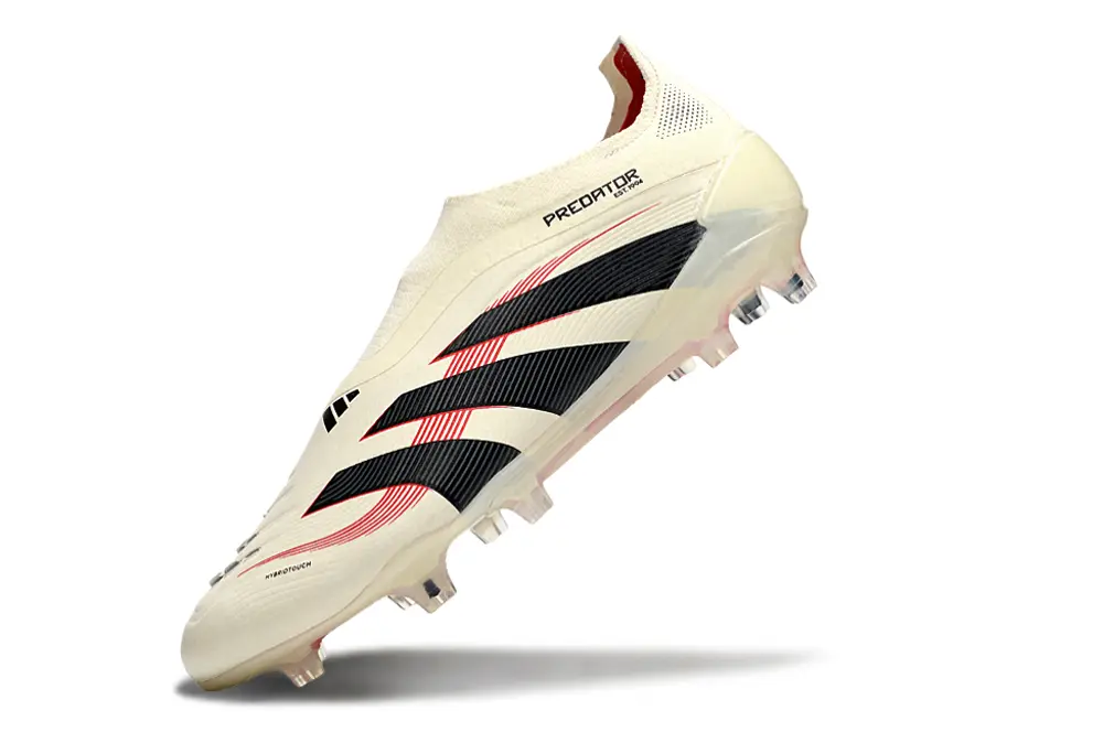 Predator Laceless Elite Beige/Rouge/Noir (FG) Bonplancrampons