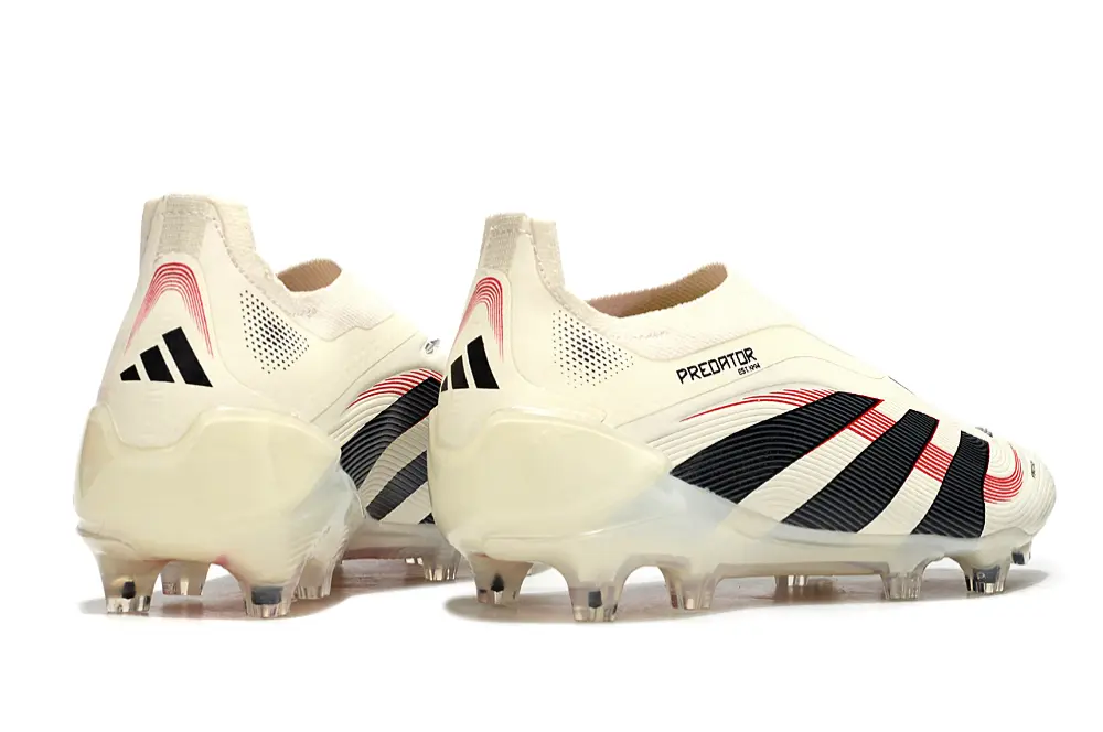 Predator Laceless Elite Beige/Rouge/Noir (FG) Bonplancrampons