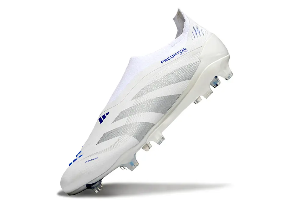 Predator Laceless Elite Blanc/Bleu/Argenté (FG) Bonplancrampons