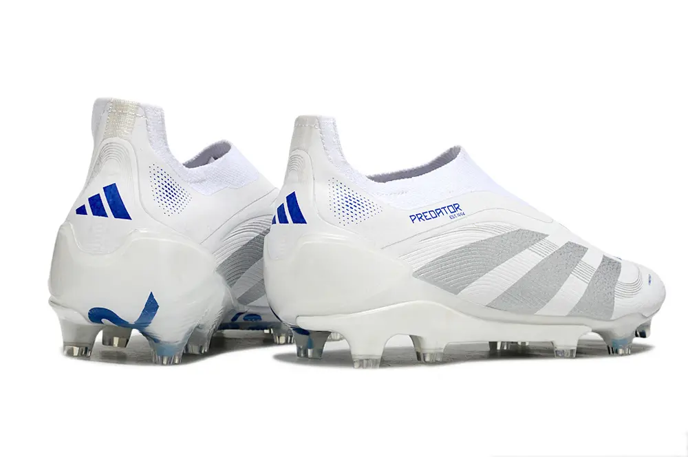 Predator Laceless Elite Blanc/Bleu/Argenté (FG) Bonplancrampons