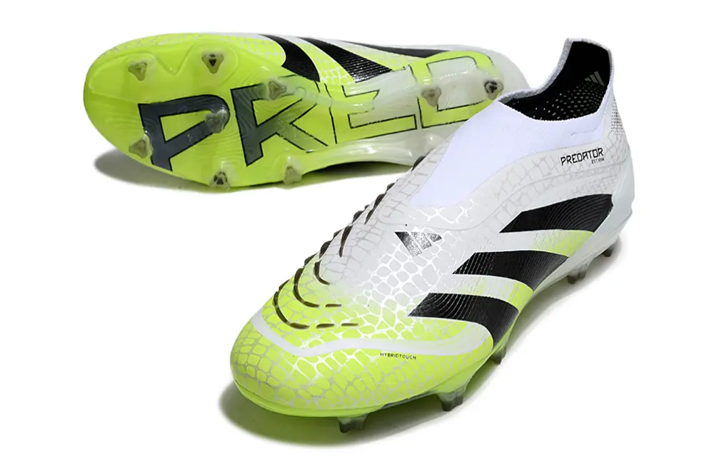 Predator Laceless Elite Blanc/Noir/Vert (FG) Bonplancrampons