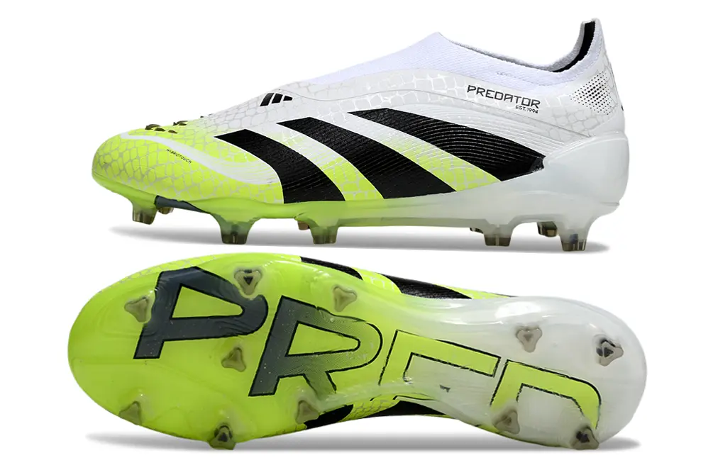 Predator Laceless Elite Blanc/Noir/Vert (FG) Bonplancrampons