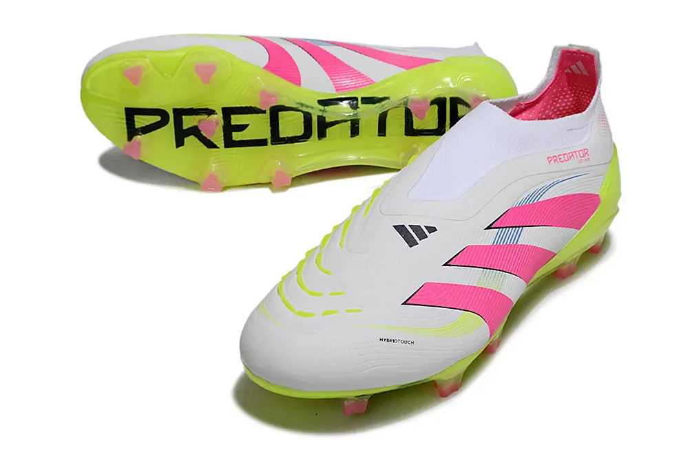 Predator Laceless Elite Blanc/Rose/Vert (FG) Bonplancrampons