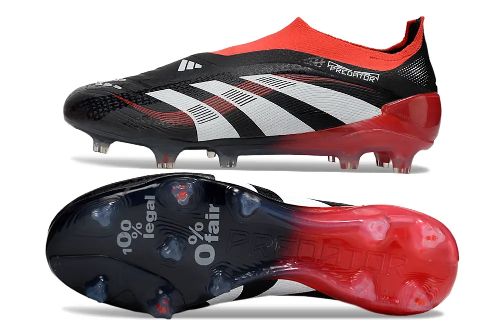 Predator Laceless Elite Noir/Blanc/Rouge (FG) Bonplancrampons