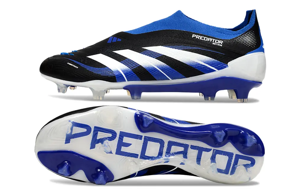 Predator Laceless Elite Noir/Bleu/Blanc (FG) Bonplancrampons