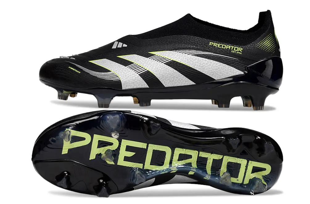 Predator Laceless Elite Noir/Gris/Vert (FG) Bonplancrampons