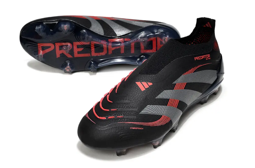 Predator Laceless Elite Noir/Rouge/Gris (FG) Bonplancrampons
