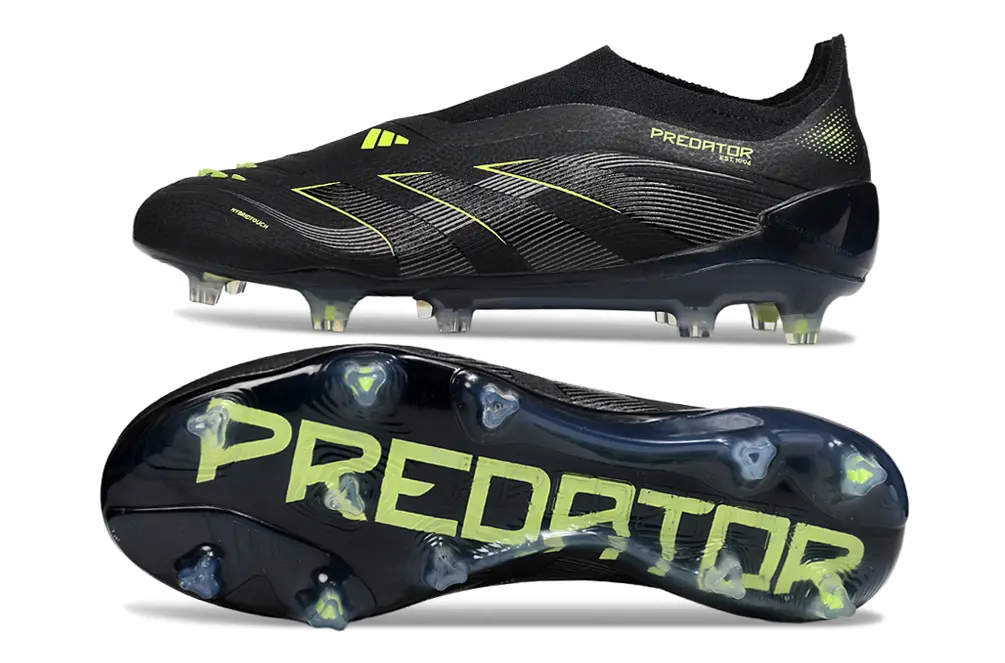 Predator Laceless Elite Noir/Vert (FG) Bonplancrampons