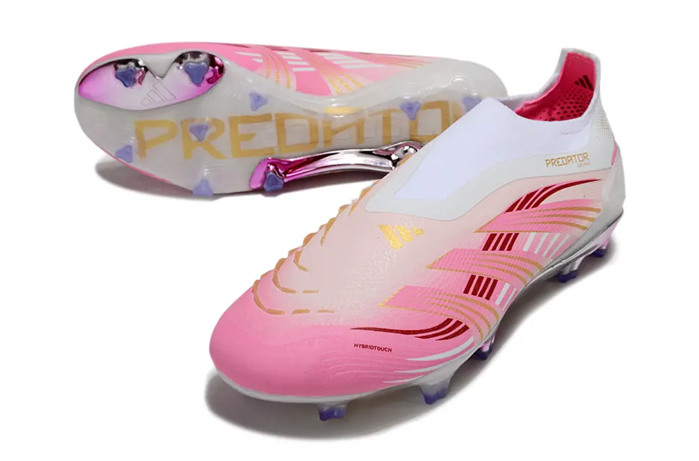 Predator Laceless Elite Rose/Blanc/Doré (FG) Bonplancrampons