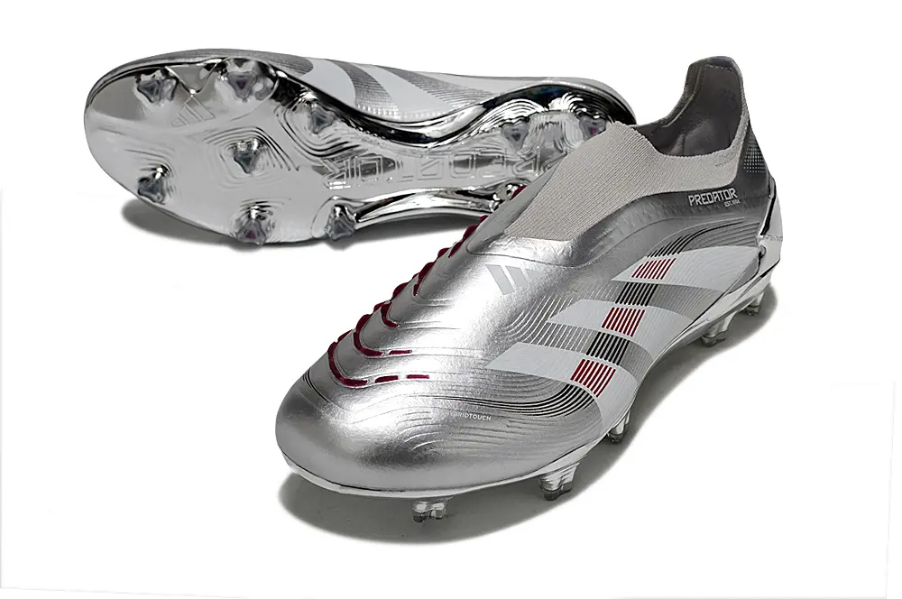 Predator Laceless Elite x Bellingham Argenté/Blanc/Rouge (FG) Bonplancrampons