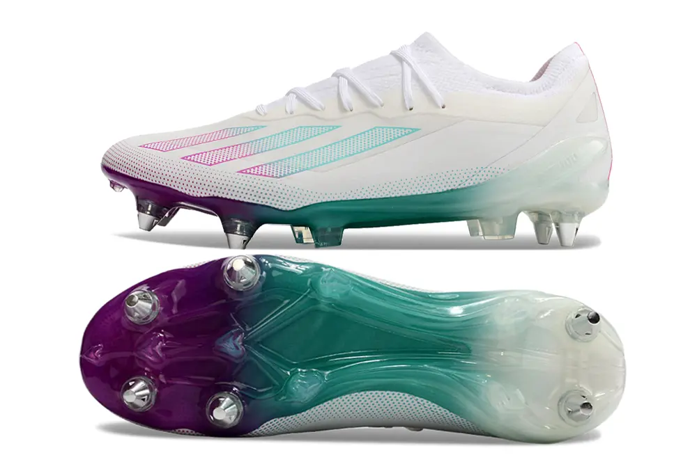 X Crazyfast Elite Blanc/Vert/Violet (SG) Bonplancrampons