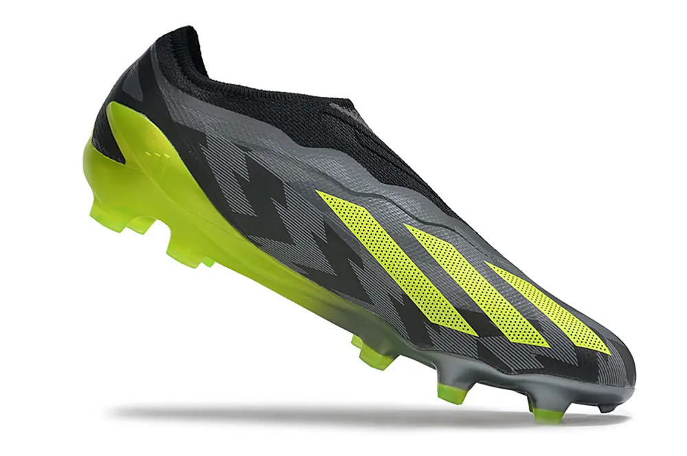 X Crazyfast Elite Laceless  Crazycharged - Black/Yellow/Grey LIMITED EDITION (FG) Bonplancrampons