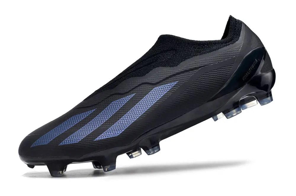 X Crazyfast Elite Laceless Noir/Bleu (FG) Bonplancrampons