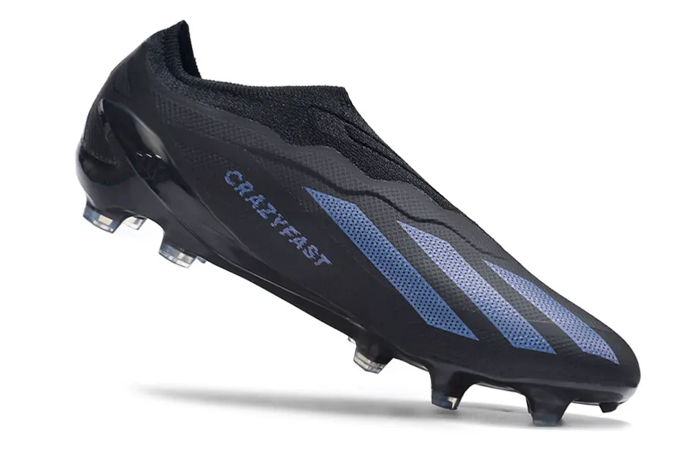 X Crazyfast Elite Laceless Noir/Bleu (FG) Bonplancrampons