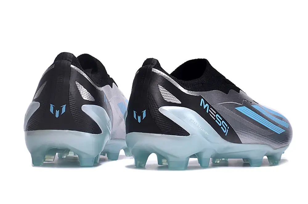 X Crazyfast Elite Laceless x Messi Argenté/Bleu/Noir (FG) Bonplancrampons
