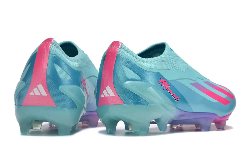X Crazyfast Elite Laceless x Messi Bleu Claire/Rose (FG) Bonplancrampons