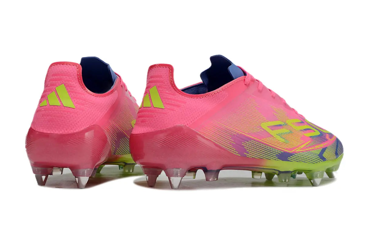 F50 Elite Terrain Gras  Bleu/Rose/Jaune (SG) Bonplancrampons