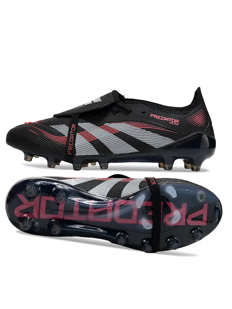 Predator Elite Fold-over Tongue Stealth Victory - Noir/Gris/Lucid Red (AG) Bonplancrampons
