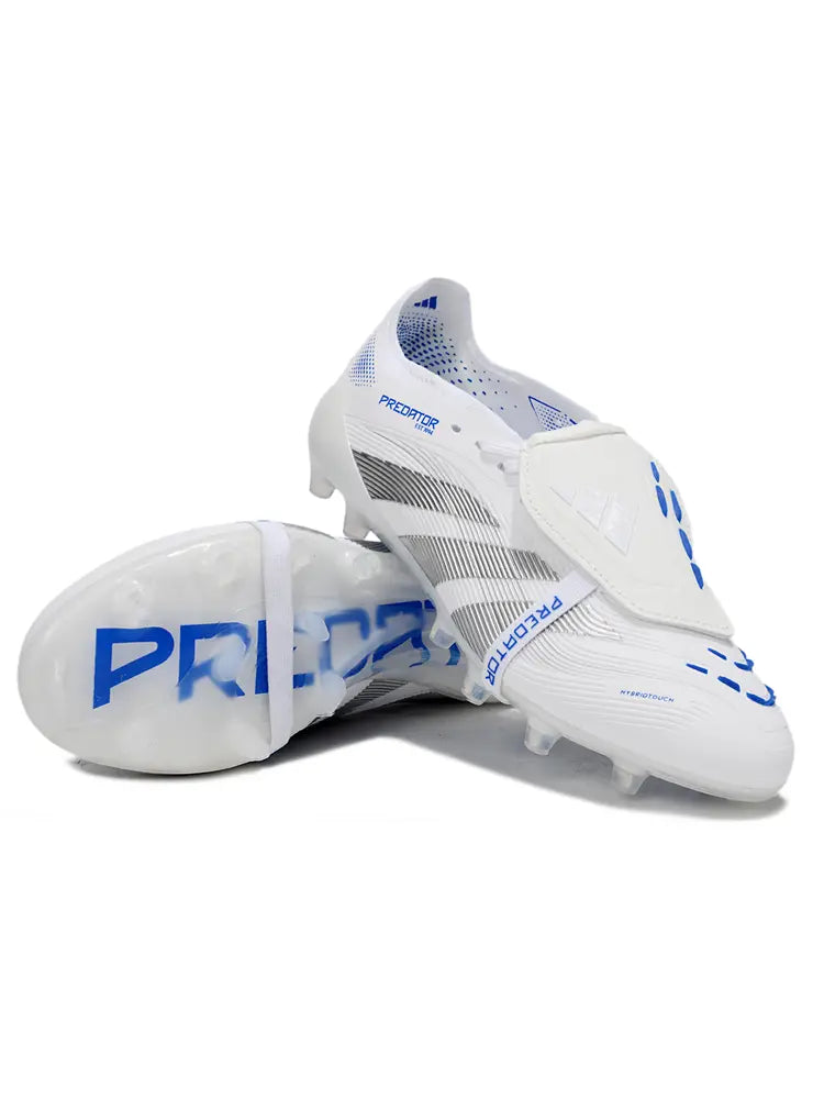 Predator Elite Fold-over Tongue Polar Victory (AG) Blanc/Argenté/Bleu Bonplancrampons