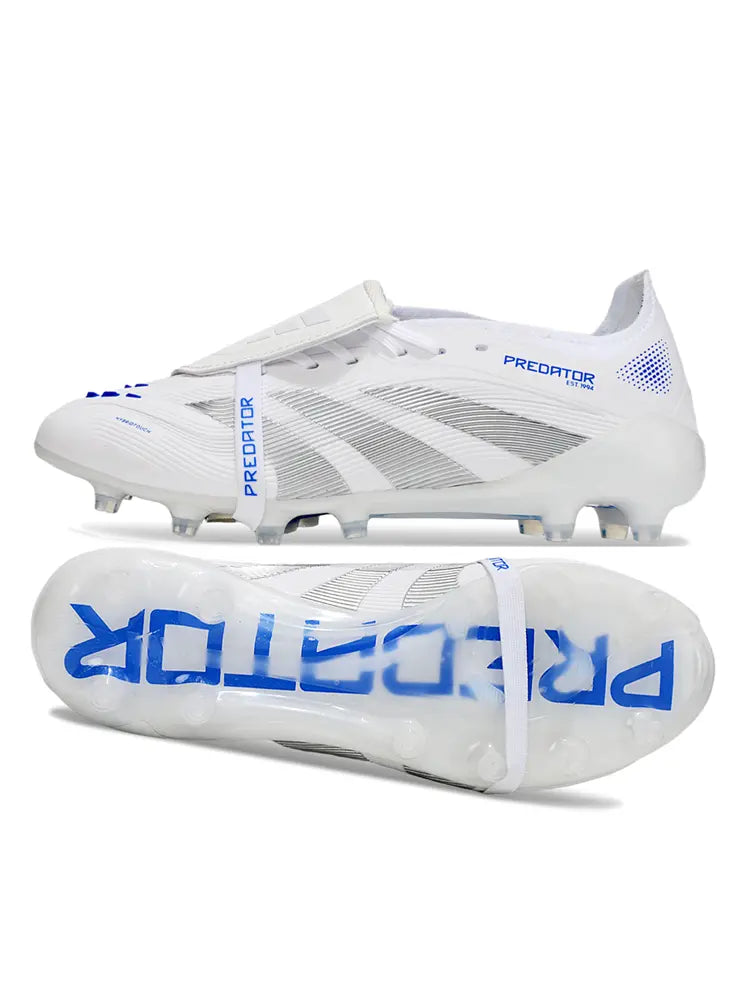 Predator Elite Fold-over Tongue Polar Victory (AG) Blanc/Argenté/Bleu Bonplancrampons