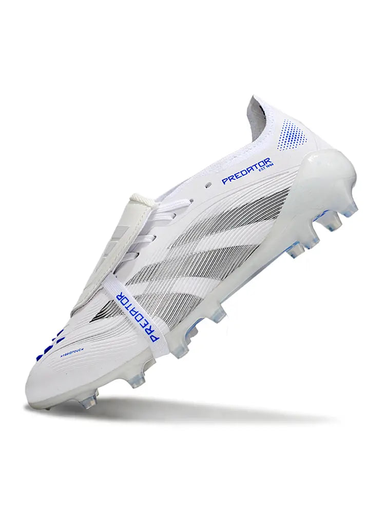 Predator Elite Fold-over Tongue Polar Victory (AG) Blanc/Argenté/Bleu Bonplancrampons