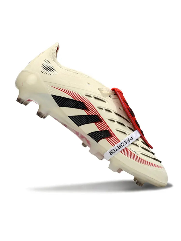 Predator Elite Tongue Blanc Cassé/Noir/Rubis Pur (AG) Bonplancrampons