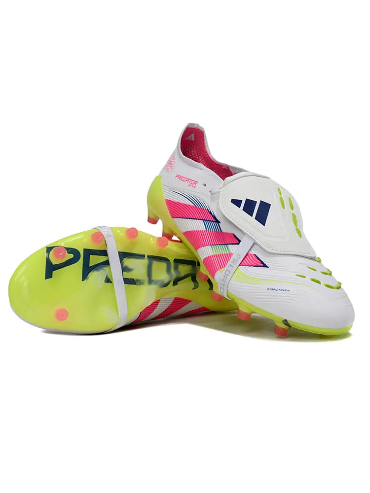Predator Elite Fold-over Tongue  Celestial Victory (AG) Blanc/Rose/Vert Bonplancrampons