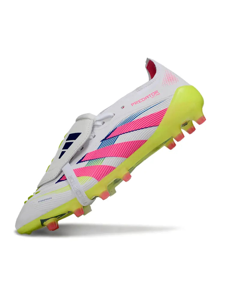 Predator Elite Fold-over Tongue  Celestial Victory (AG) Blanc/Rose/Vert Bonplancrampons