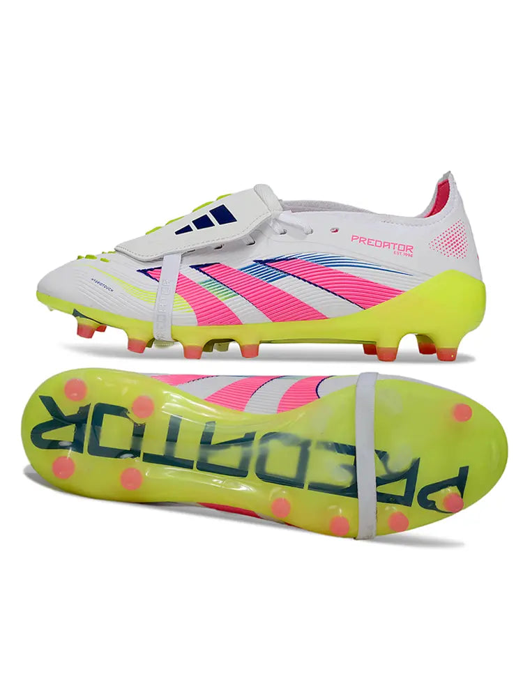 Predator Elite Fold-over Tongue  Celestial Victory (AG) Blanc/Rose/Vert Bonplancrampons