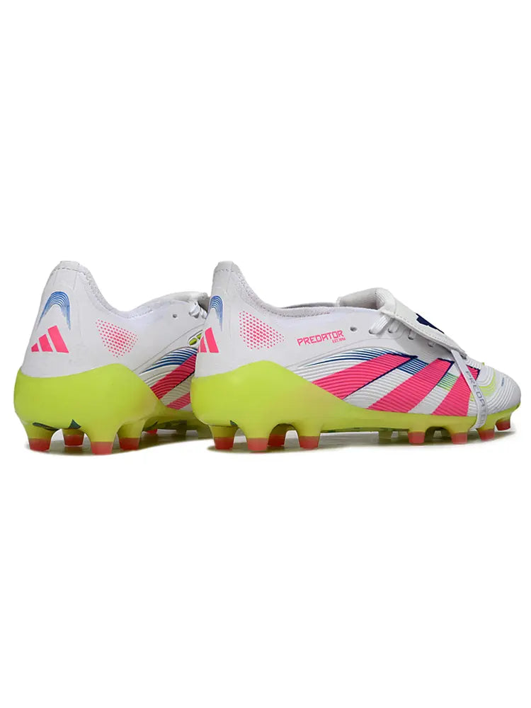 Predator Elite Fold-over Tongue  Celestial Victory (AG) Blanc/Rose/Vert Bonplancrampons