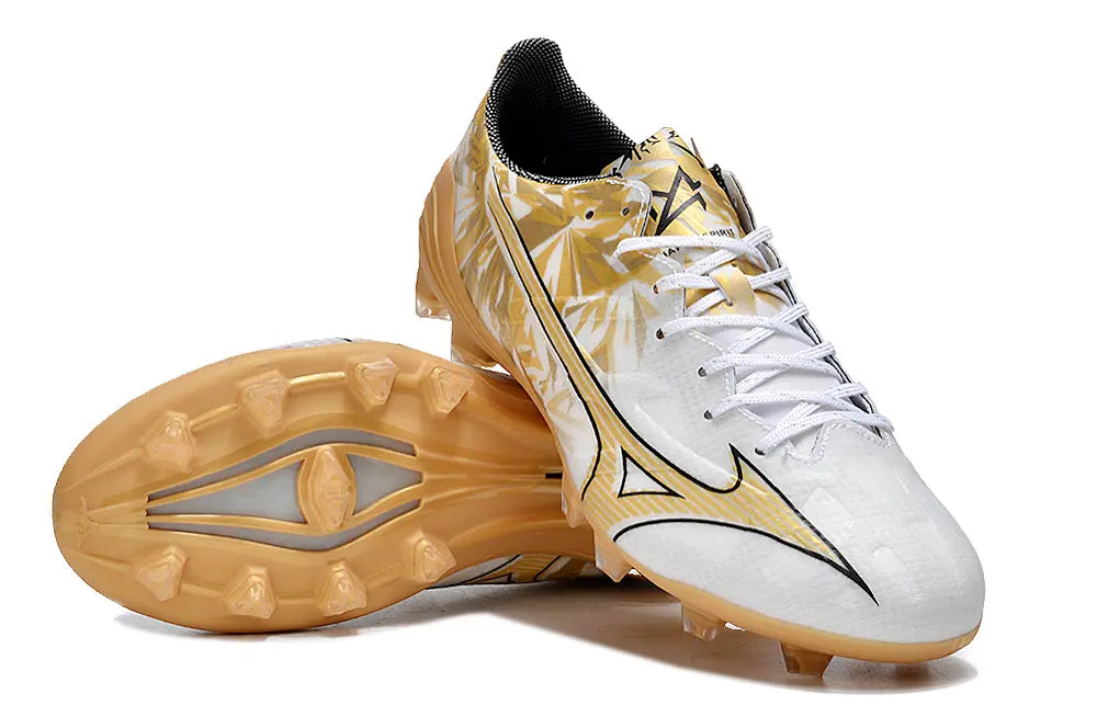 Alpha Elite FG/AG Prism Gold - Blanc/Doré/Noir Bonplancrampons