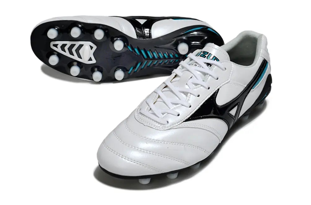 Morelia Neo IV Beta Elite Blanc/Noir/Bleu FG/AG Bonplancrampons