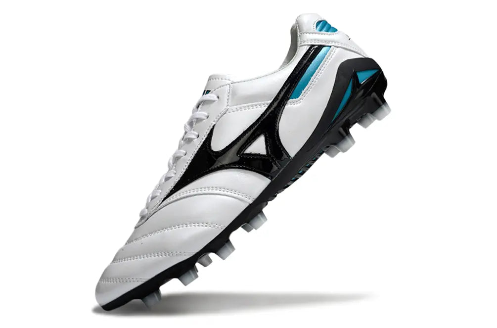 Morelia Neo IV Beta Elite Blanc/Noir/Bleu FG/AG Bonplancrampons