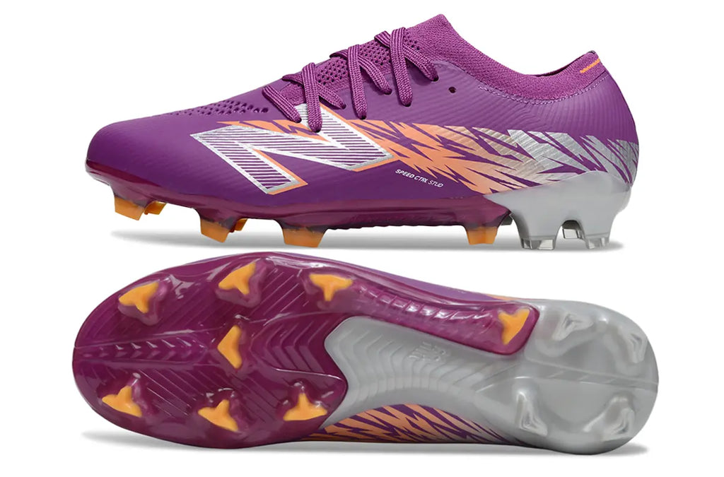 New Balance FURON TEAM V8 Elite Violet/Argenté/Orange (FG) Bonplancrampons